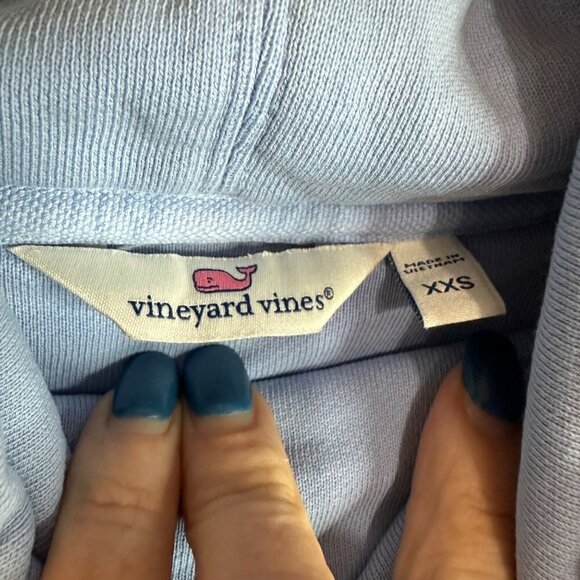Vineyard‎ Vines Pullover Sweatshirt Funnel Neck Drawstring Baby Blue Women's XXS - Picture 6 of 6